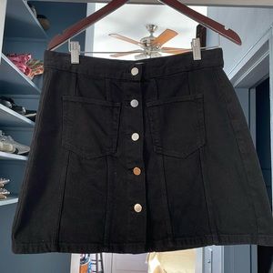 Black Denim Button Down Skirt